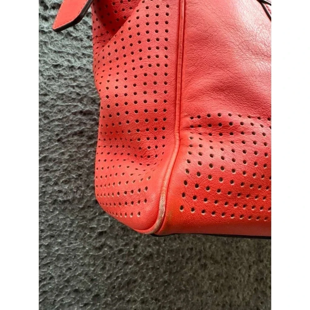 Coach Restored Legacy Perforated Leather Candace Carryall Tote Bag Coral 22390 - Picture 7 of 14
